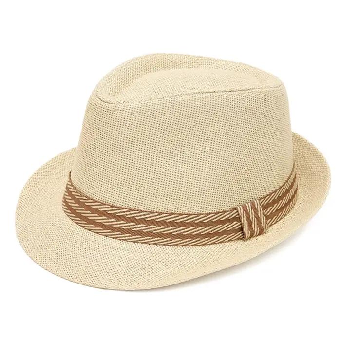 Chapeau Trilby en Lin Léger, Protection Solaire Polyvalente, Chapeau Panama Trilby à Bord Court, Res