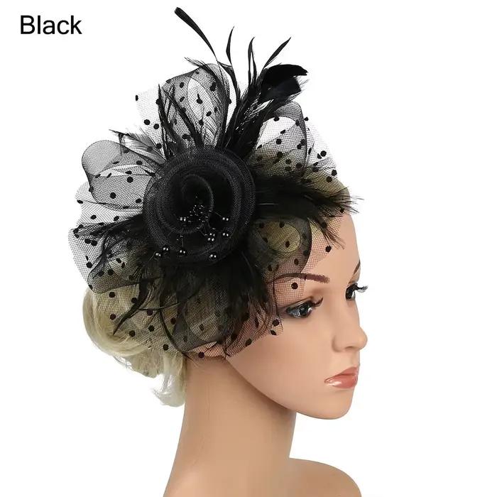 Fascinator Hat for Women, Tea Party Sauna Band, Wedding Hair réinitialisation, Cocktail Party Mesh F