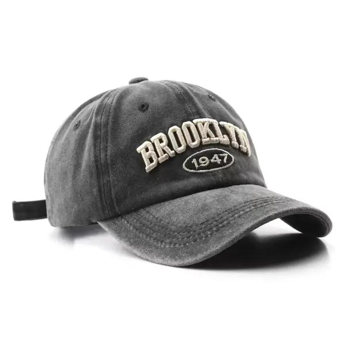 Chapeau hommes personnalité lavage lettre broderie casquette voyage en plein air femmes crème solair