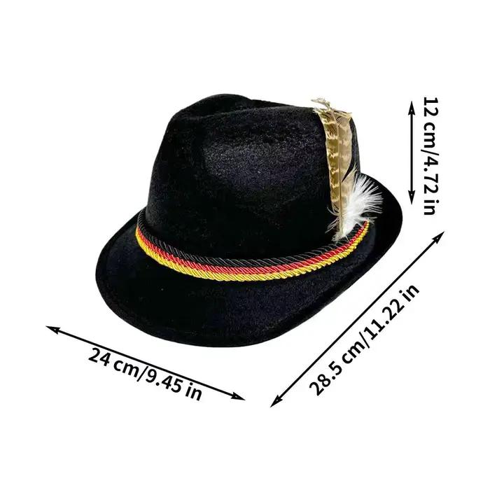 Chapeaux allemands unisexes pour Oktoberfest, couvre-chef Non tissé, chapeau de fête pour adultes, f