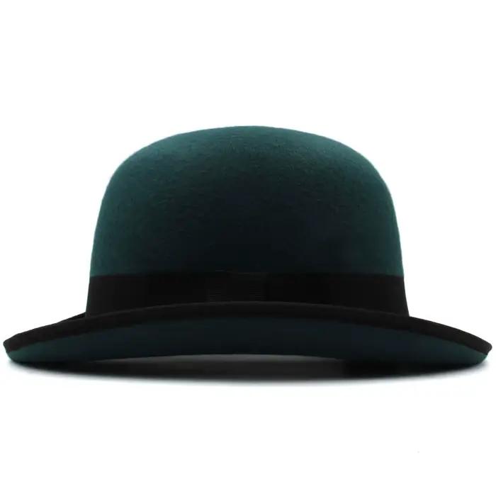 Hommes femmes laine mélange ovale haut melon chapeaux laine Fedora casquettes Trilby classique Derby
