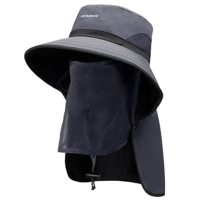 ROCKBROS – casquette de sport d'été, Protection UV, chapeau de soleil, masque amovible, Camping en p