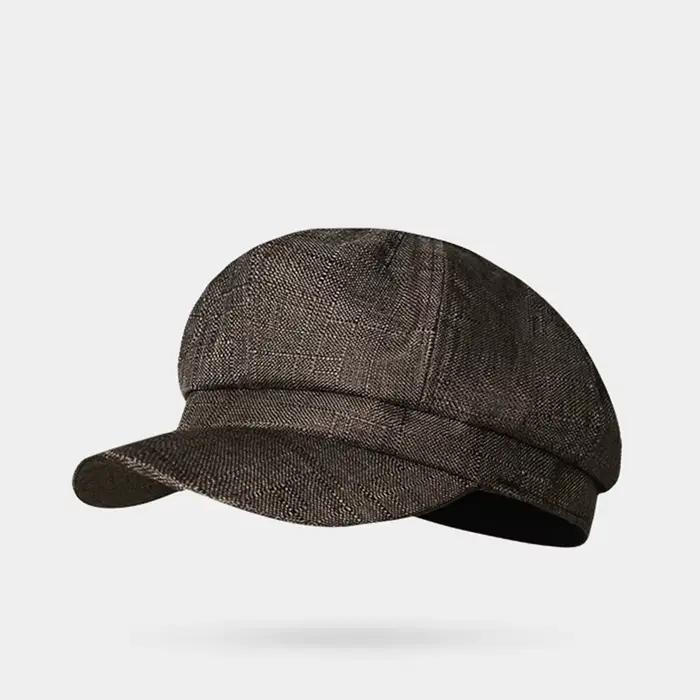 Big Head Grande Taille Japonais Vintage Octagonal Béret Chapeau pour Hommes Léger Laine Mélange News