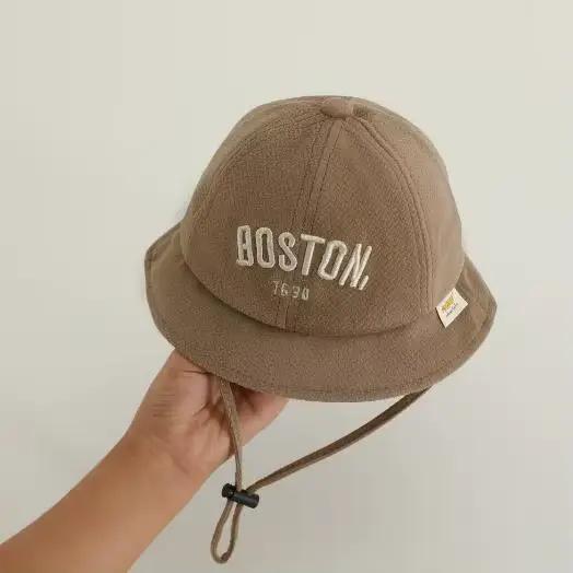 Chapeau de plage à large bord pour enfants, motif de lettres mignonnes, chapeau de poisson Suffolk, 