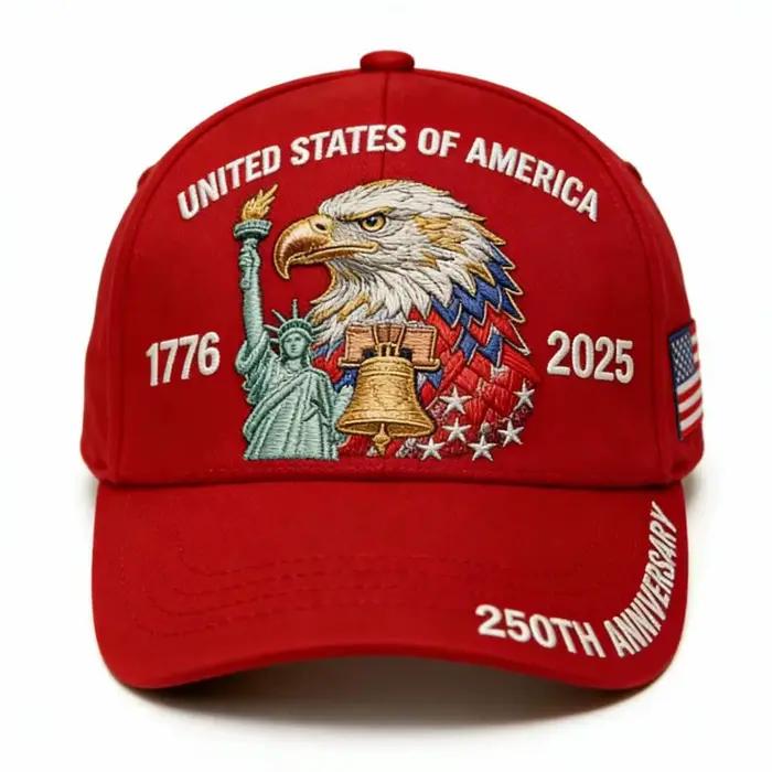 Casquette patriotique du 250e anniversaire des États-Unis, casquette de baseball, chapeau de hommage