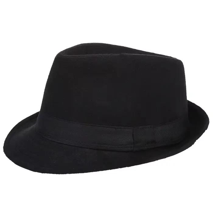FS hommes Fedoras noir Panama mode chapeau imiter laine mâle Gangster Trilby casquette décontracté f