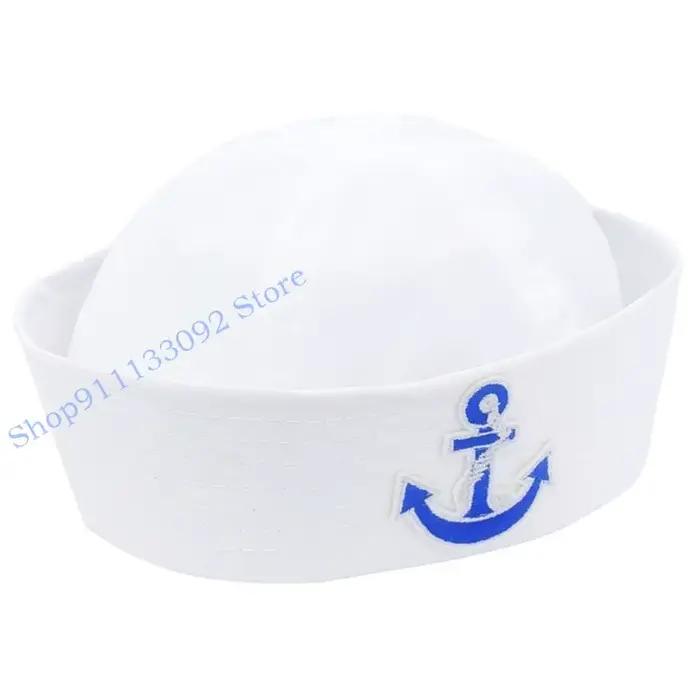 Chapeau capitaine marine H9ED, accessoires décoration fête marin, casquettes marin ancre