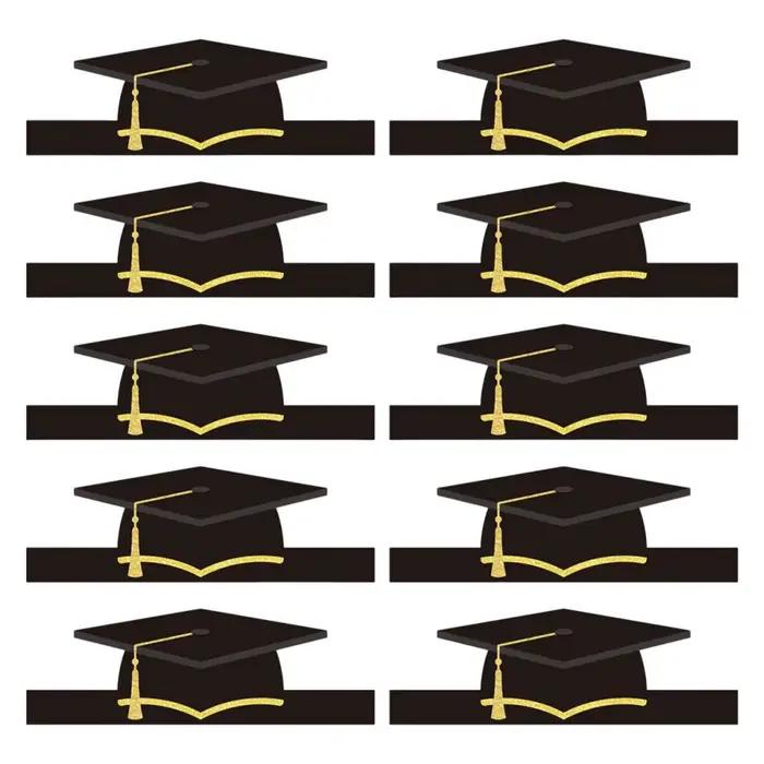 Lot de 10 chapeaux de graduation en carton 2026 avec pompon pour cérémonie et célébration de la remi