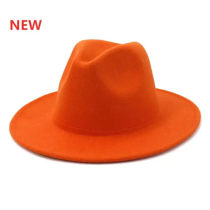 Chapeau Fedora britannique classique pour hommes et femmes, chapeaux en feutre d'hiver en laine oran
