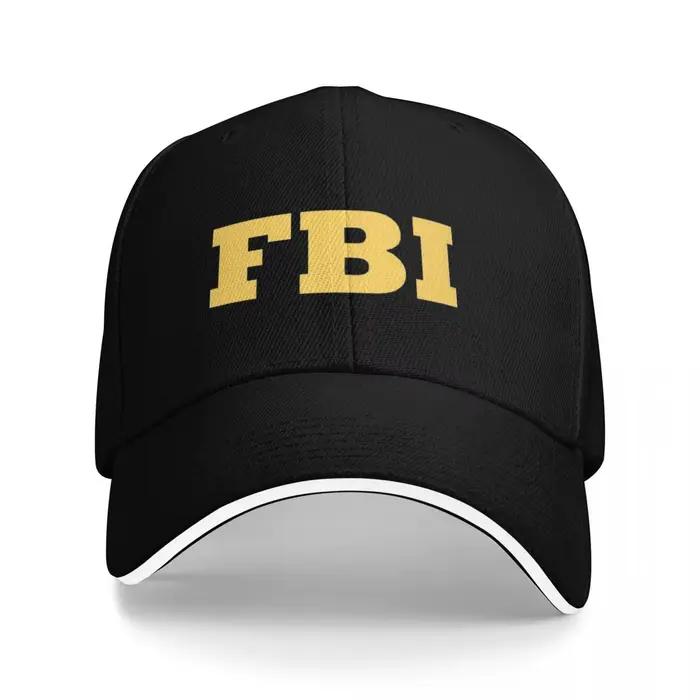 Casquettes de Baseball avec lettres du FBI jaune doré pour femmes et hommes, chapeaux de plage unise