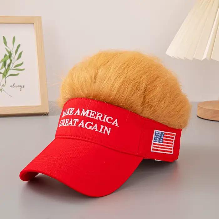 Casquette de baseball brodée rouge à large bord, casquette de perruque, vente chaude, nouveau, 2024
