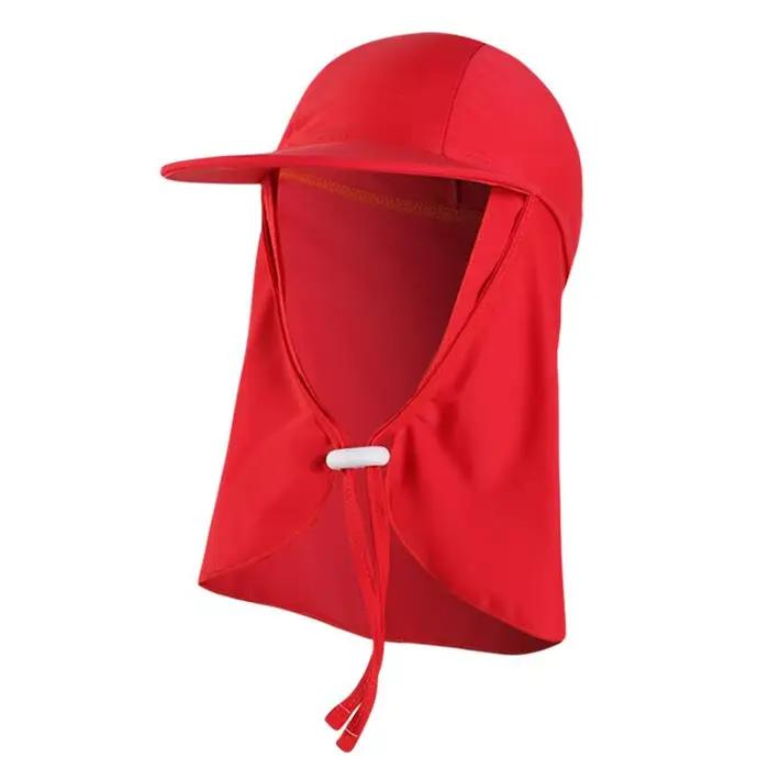 Chapeau de soleil anti-UV en soie glacée pour enfants, respirant, à large bord, pour la natation en 