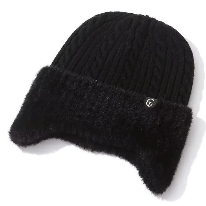 Protection par temps froid pour personnes âgées ; Bonnet tricoté d'extérieur tendance pour hommes ; 