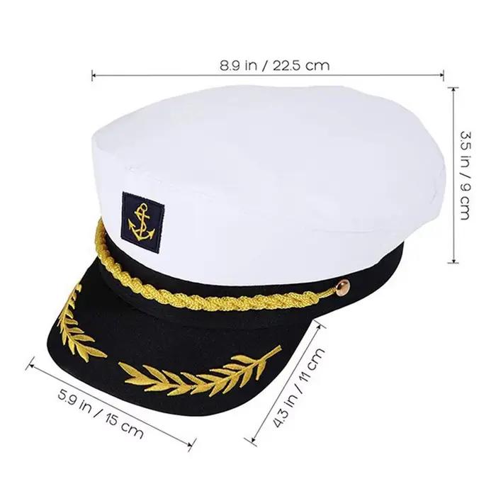 Chapeau de capitaine de marin de Yacht pour adultes, chapeau de fête réglable pour hommes et femmes,