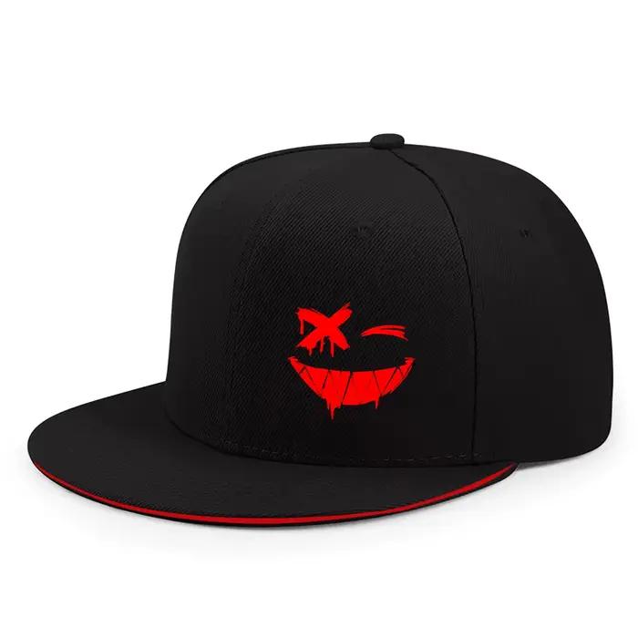 Casquette de Baseball rouge XX pour hommes et femmes, imprimé visage souriant, Hip-hop, réglable, pr
