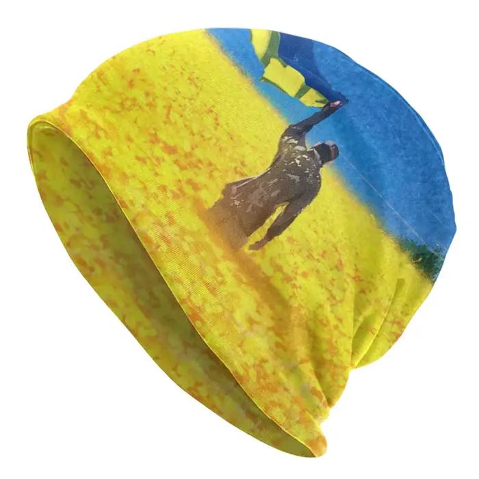 Bonnet thermique drapeau d'ukraine, chapeaux, protège-oreilles à la mode, chapeau tricoté pour femme