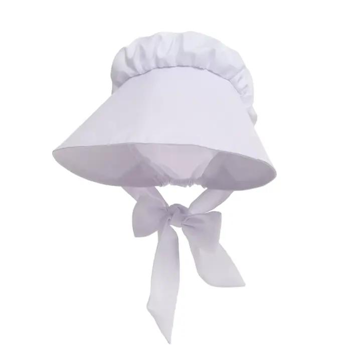 Bonnet blanc pour femmes, chapeau, coiffure, casquette de prairie, accessoire de Cosplay, couvre-che
