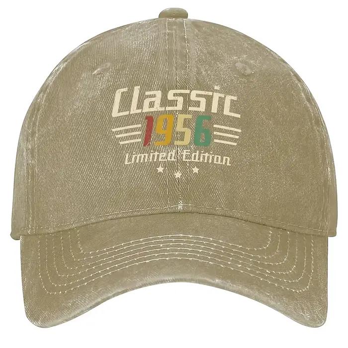 Casquette pour homme pour le 70e anniversaire – Casquette de baseball vintage 1956 délavée avec numé