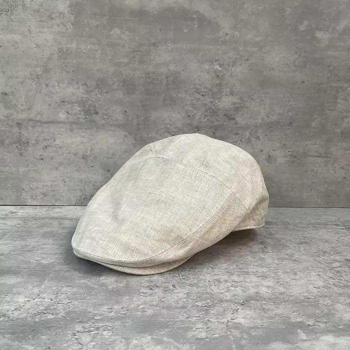 Béret d'été 100% lin pour hommes, casquette de journal Vintage légère et respirante, chapeau de pilo