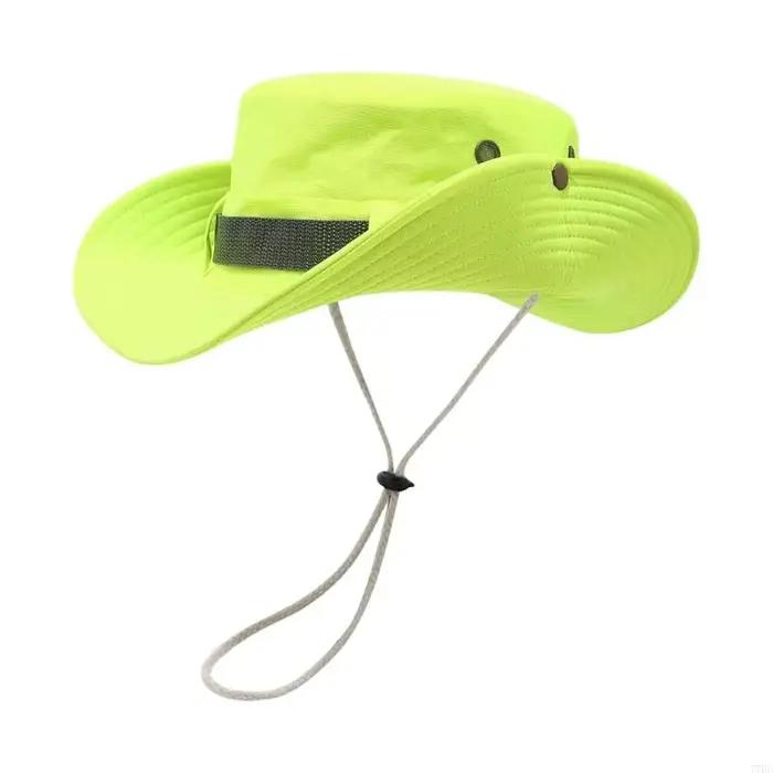 77HE Chapeau pêcheur fluorescent multipus pour le camping Randable Breatch Sunproof