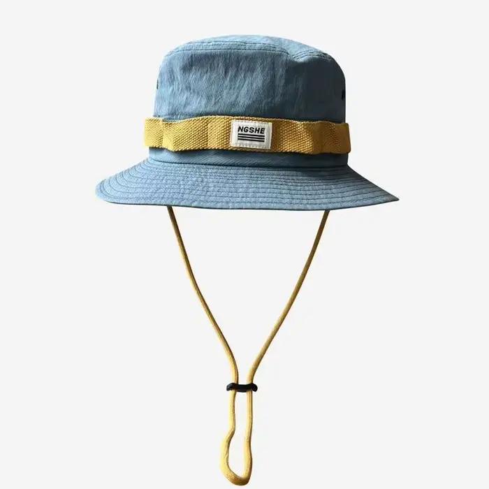Chapeau de soleil Boonie unisexe pour hommes et femmes, seau pliable avec mentonnière pour la pêche,