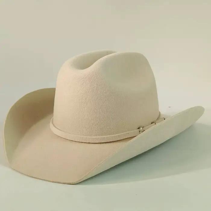 Nouveau chapeau de cowboy en feutre de laine, série automne-hiver rétro et tendance, chapeau western