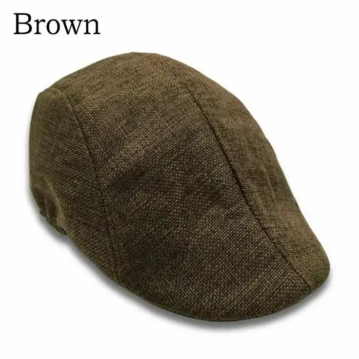 Bérets pour hommes style britannique 2025 – Nouveaux chapeaux en lin automne-été, casquettes plates 