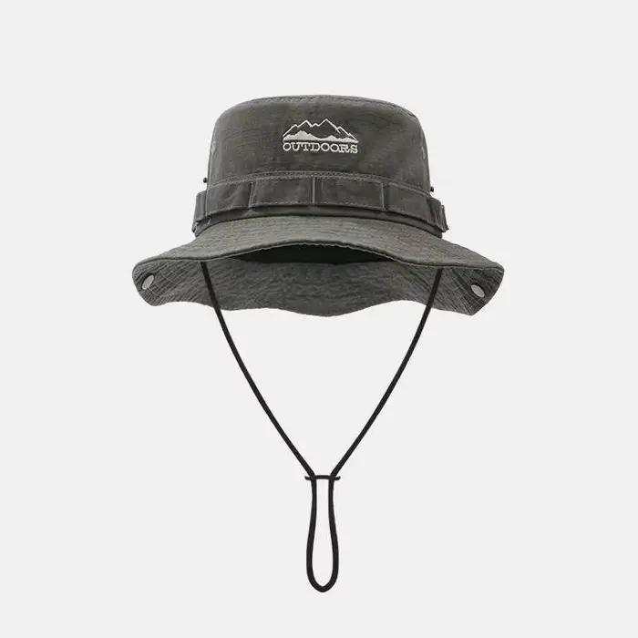 Chapeau d'escalade de Camping unisexe, mode plage de montagne, chapeau de pêcheur brodé, Protection 