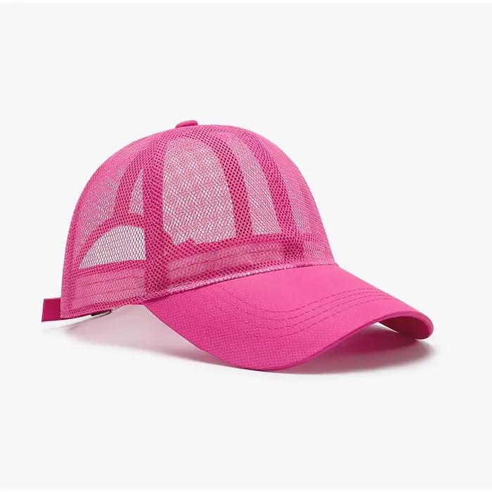 Nouvelle casquette de baseball rose pour femme, entièrement en mesh, séchage rapide, protection sola
