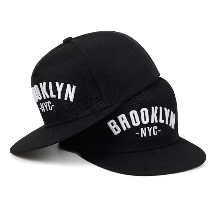 Casquette snapback brodée avec la lettre BROOKLYN pour hommes, chapeau en coton ajustable, chapeaux 