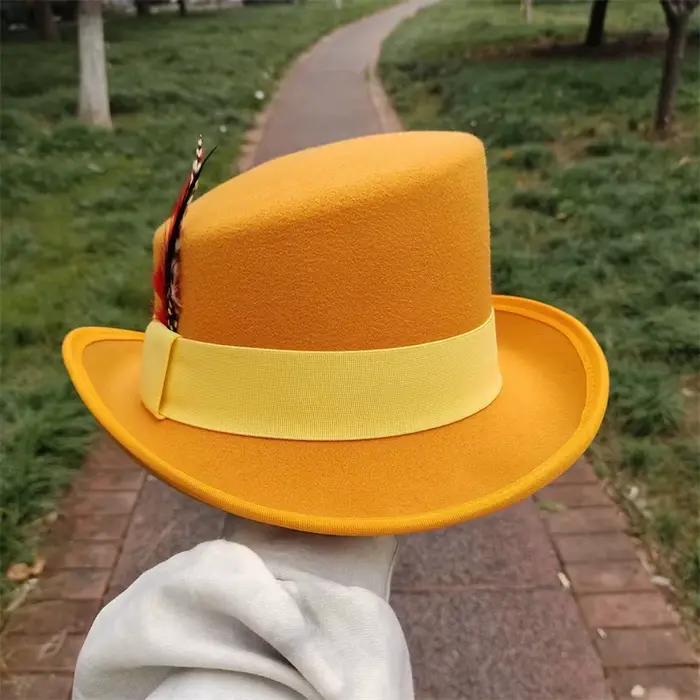 Chapeau Fedoras haut de gamme pour hommes et femmes, chapeau équestre en pente, chapeau de performan