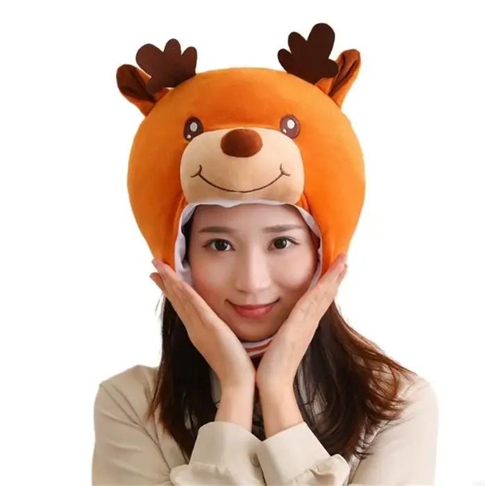 Chapeau en forme renne en peluche, chapeau noël amusant, personnalité, fête carnaval, unisexe, bonne