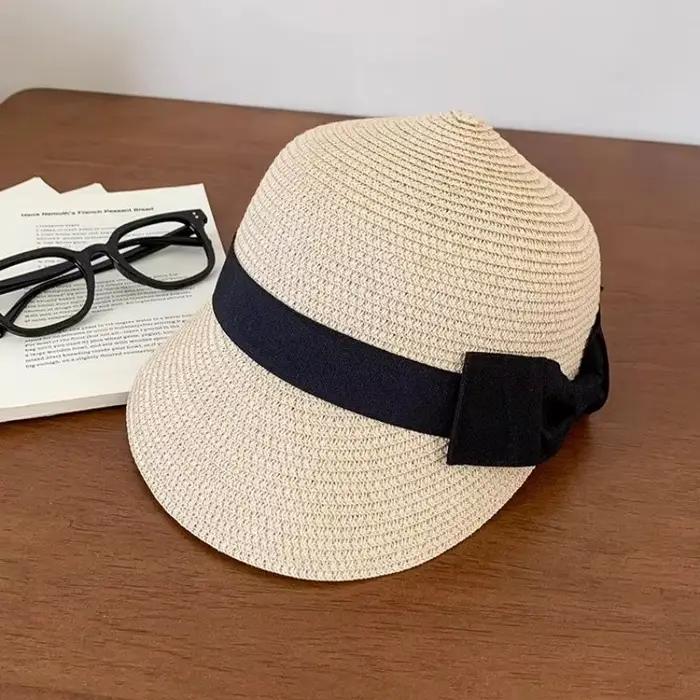 Chapeau de paille d'été pour femme, idéal pour les voyages en plein air, la plage et les vacances, s