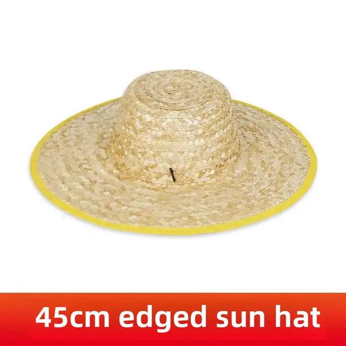 Chapeau de paille tressé pour homme, à large bord, protection solaire, protection du travail, casque