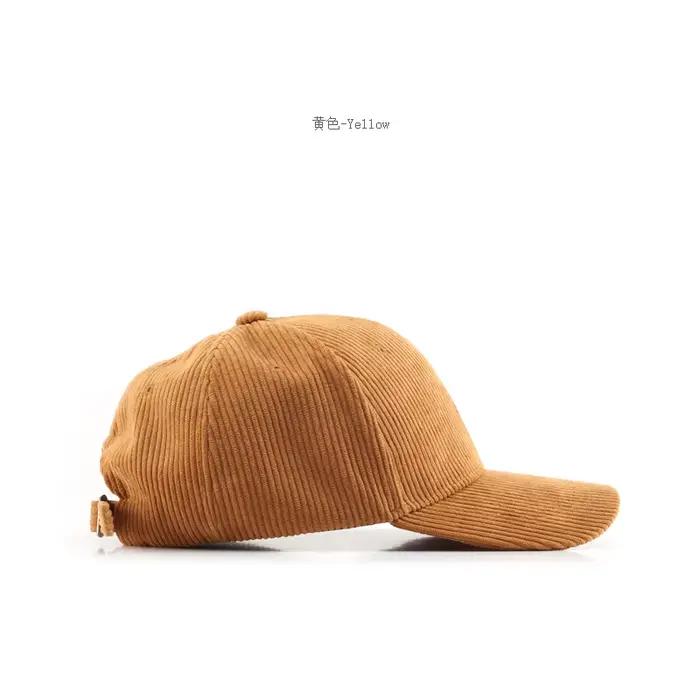 Casquette de Baseball en velours côtelé pour hommes et femmes, chapeau de soleil solide en coton, ca