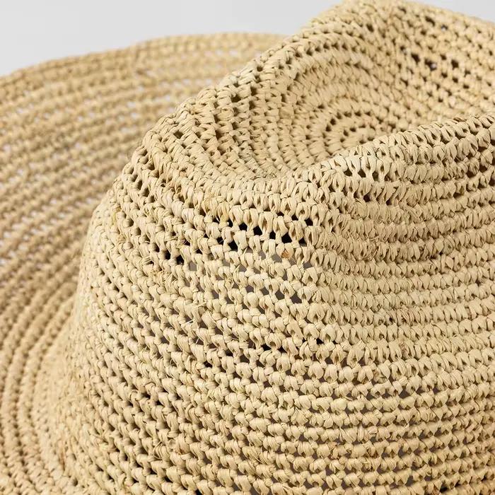 USPOP nouveau printemps été mode décontracté Simple Crochet raphia Cowboy chapeau avec bord bouclé e