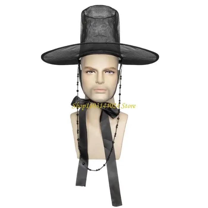 Chapeau Bob Coréen Traditionnel avec Sangle de Poitrine Réglable, Chapeau de Fête pour Garçons, Styl