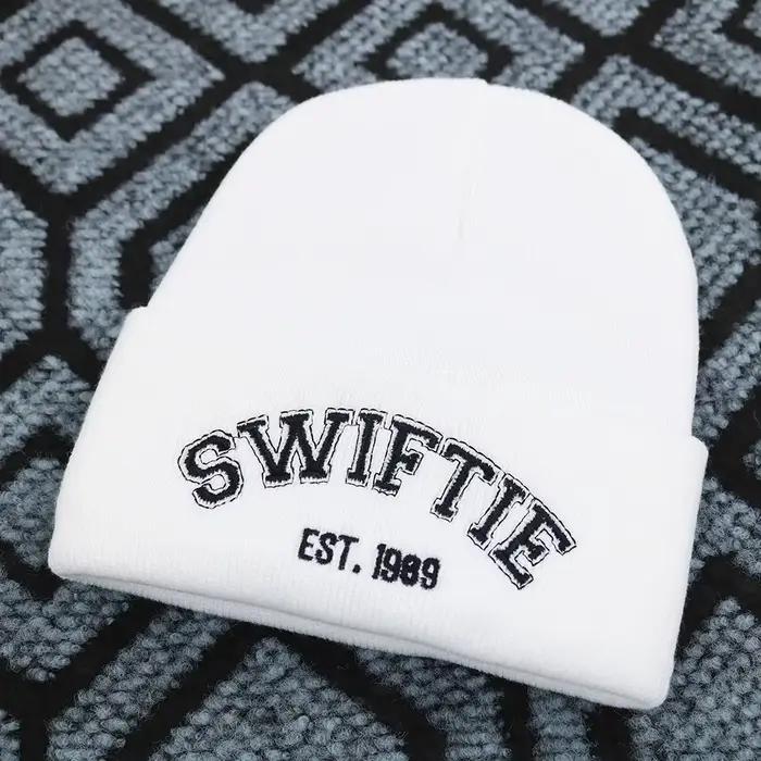 1989 bonnet brodé tricoté chapeau hiver doux chaud femmes bonnet de haricot cadeaux des Fans unisexe