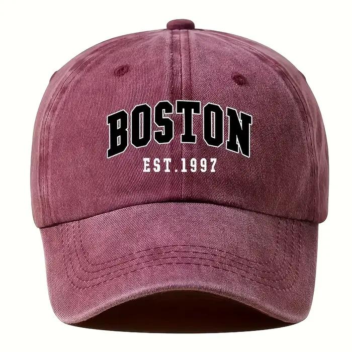 Nouvelle casquette de baseball rétro lavable avec imprimé BOSTON, style couple unisexe, casquette de