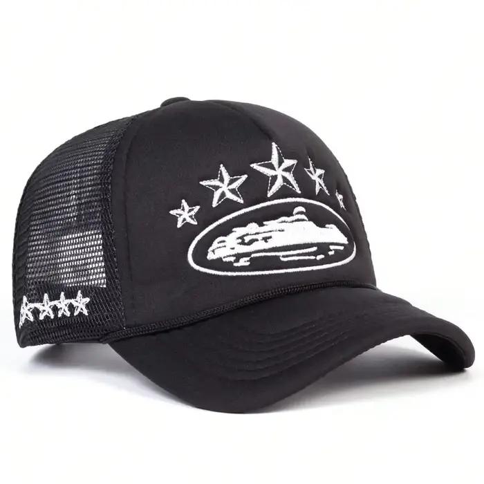 Chapeau de baseball brodé à la mode cinq étoiles couleur bloquée maille respirant été chapeau de lan