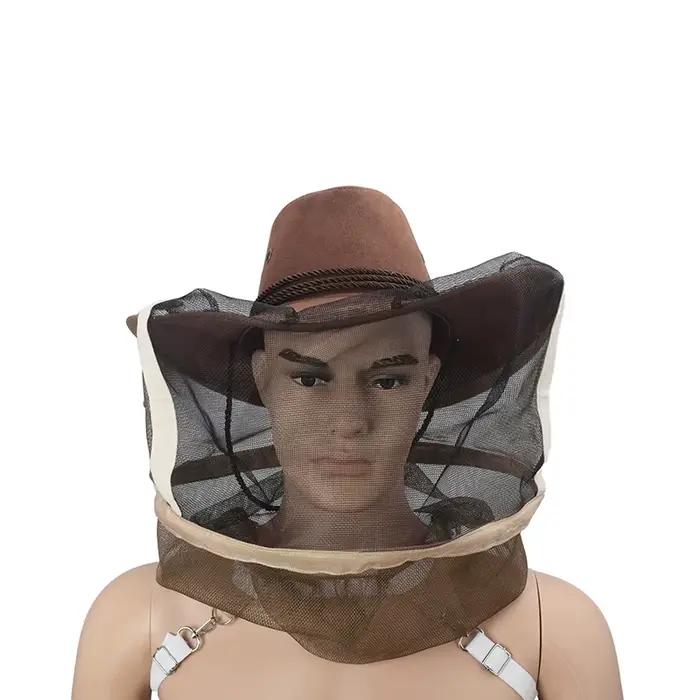 Équipement d'apiculture : Chapeau de cowboy pour apiculteur avec filet anti-insectes, design cowboy,
