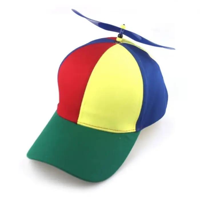 Casquette de baseball décontractée arc-en-ciel avec hélice d'hélicoptère amusante, casquette d'avent