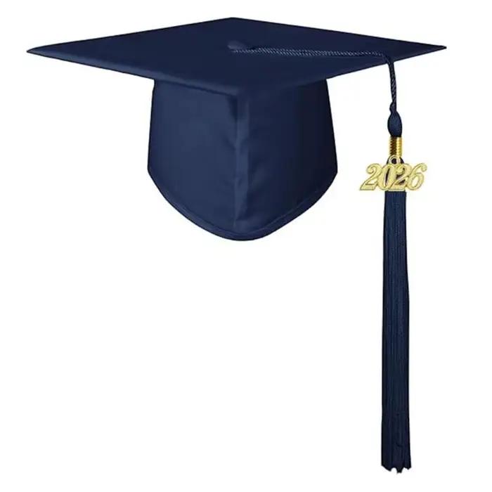 Casquette remise diplôme 39BB 2026, chapeau célibataire Design carré classique pour adultes enfants 
