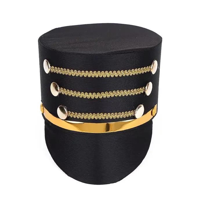 Chapeau-noix-noix de marche, bande d'habillage dorée, spectacle de Cosplay, tambour, chapeaux de maî