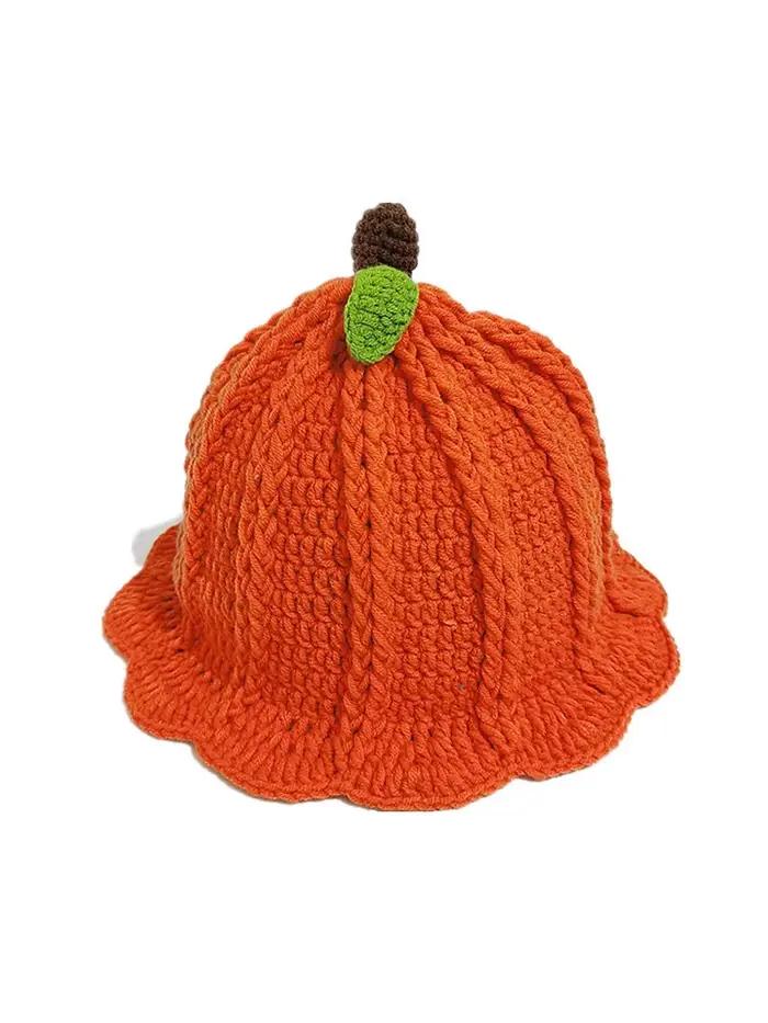 Chapeau de pêcheur en forme de fraise rouge de dessin animé pour femme, chapeau tricoté mignon à vol