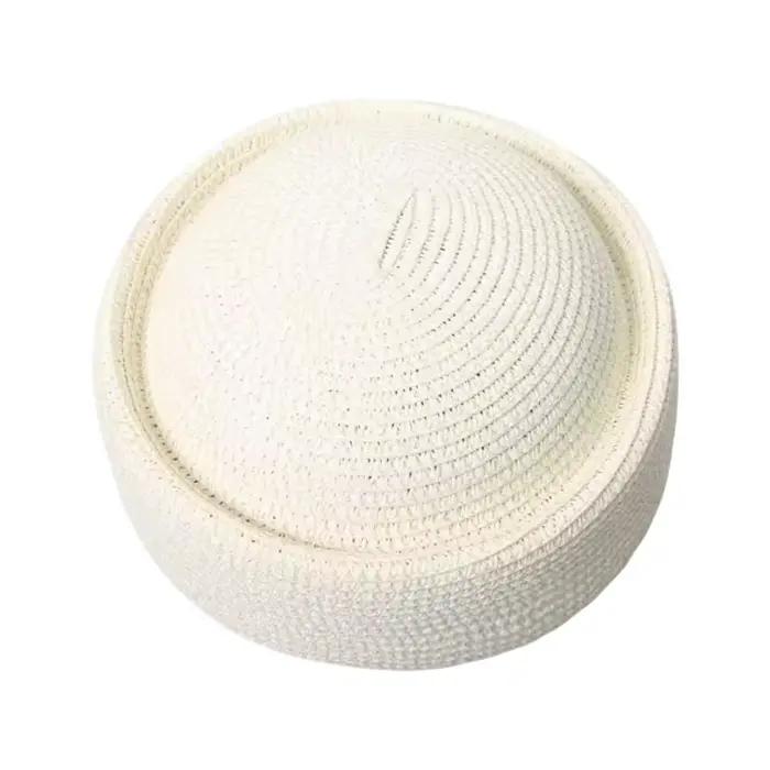 Chapeau vintage pour femme, élégant, couleur unie, en paille, effet amincissant, chapeau de soleil d