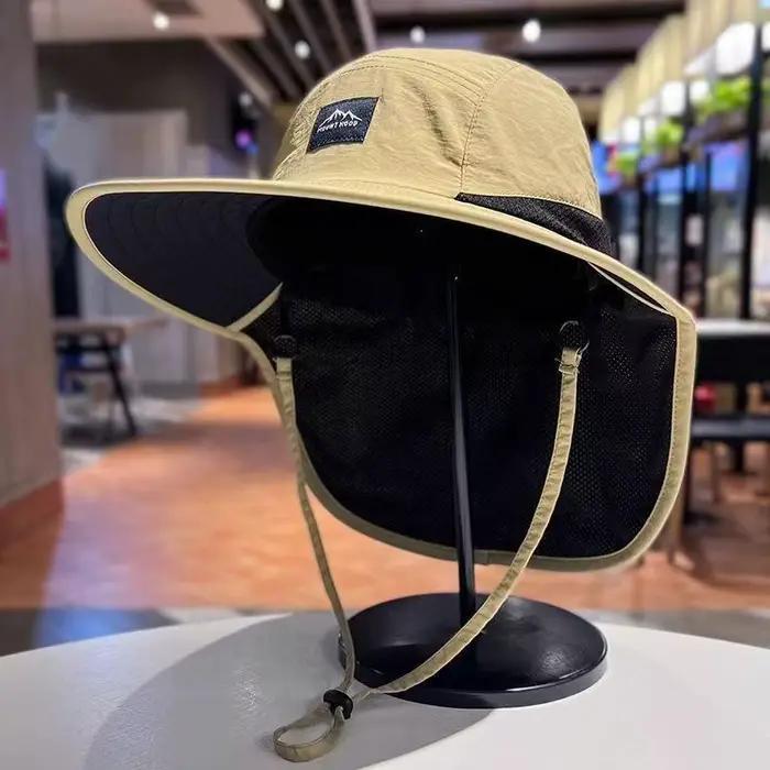 Chapeau de soleil respirant à large bord avec protection UV UPF 50 et rabat pour le cou, idéal pour 