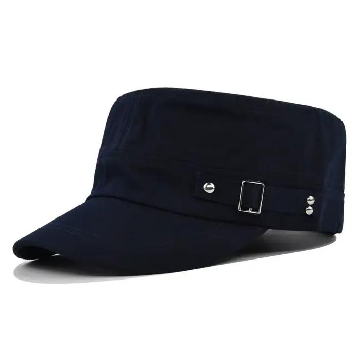 Chapeau militaire plat pour hommes, Simple et polyvalent, chapeau d'âge moyen, langue de canard, déc