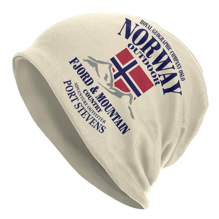 Bonnet drapeau de la norvège personnalisé Femme Hip Hop tricoté chapeau pour hommes femmes hiver cha
