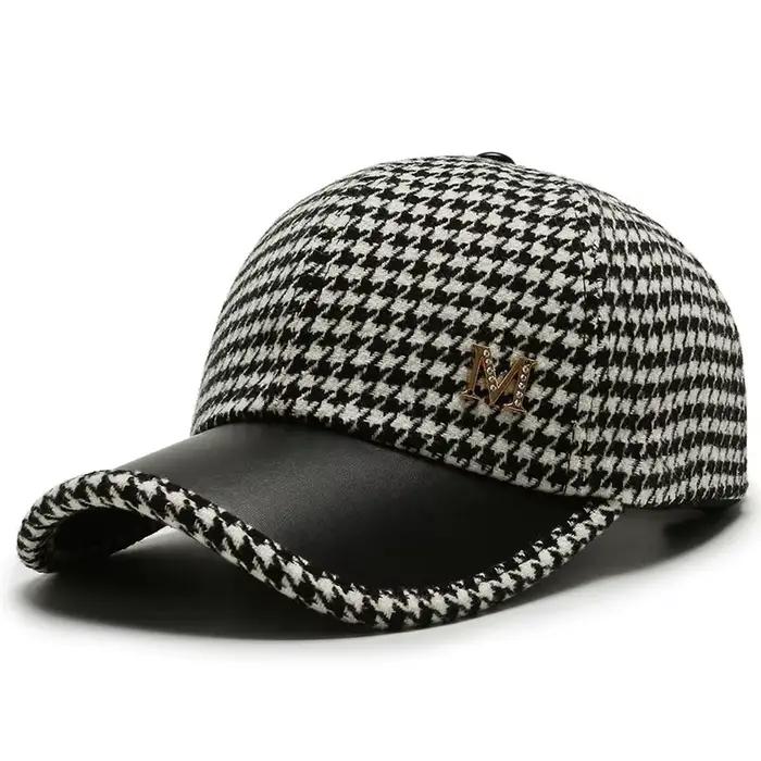 Casquettes de baseball de luxe FS marron à carreaux britanniques pour hommes, chapeau vintage pied-d